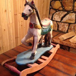 Rare antique carousel rocking horse